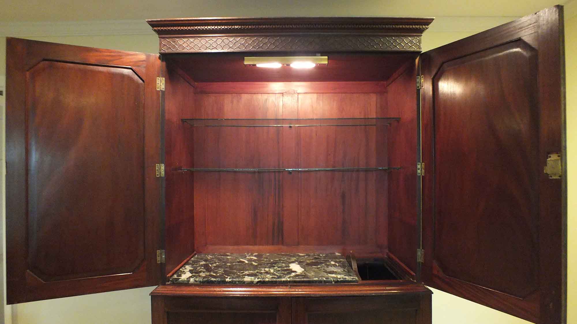 Antique Irish Linen Press Converted to a Bar