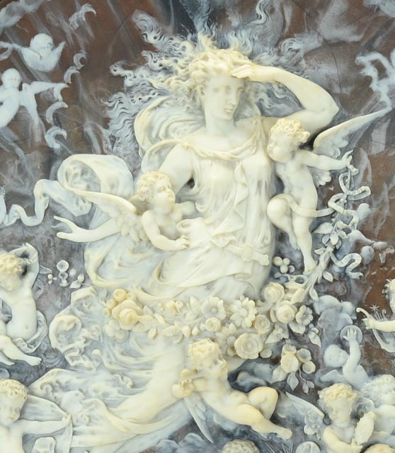 Burgundy Incolay Cameo Wall Plaque by Coralay Classics