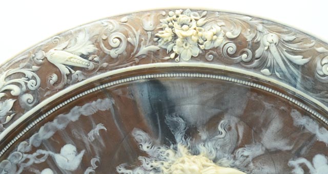 Burgundy Incolay Cameo Wall Plaque by Coralay Classics