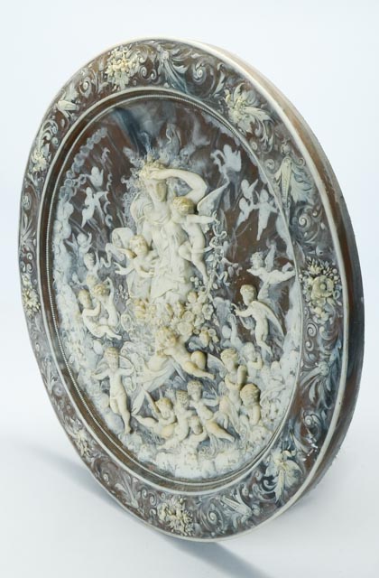 Burgundy Incolay Cameo Wall Plaque by Coralay Classics