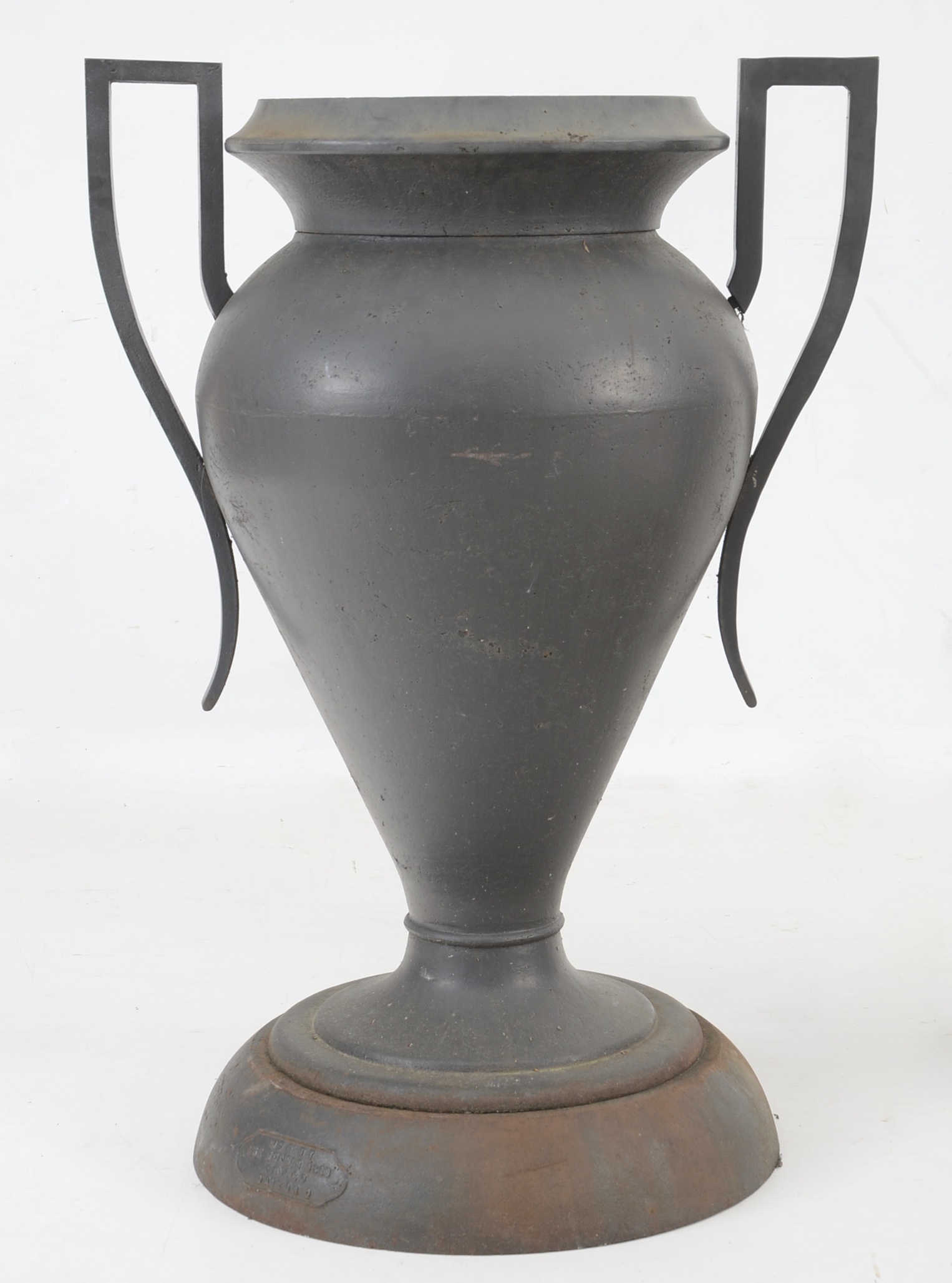 Pair of Kramer Bros. Cast Iron Garden Urns
