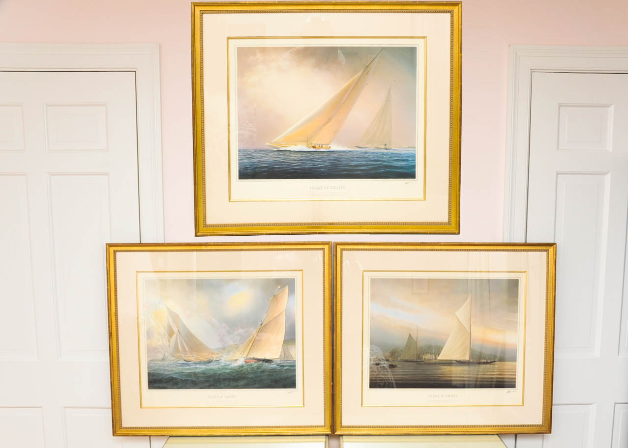 Tim Thompson "The Great Yachts" Signed Prints