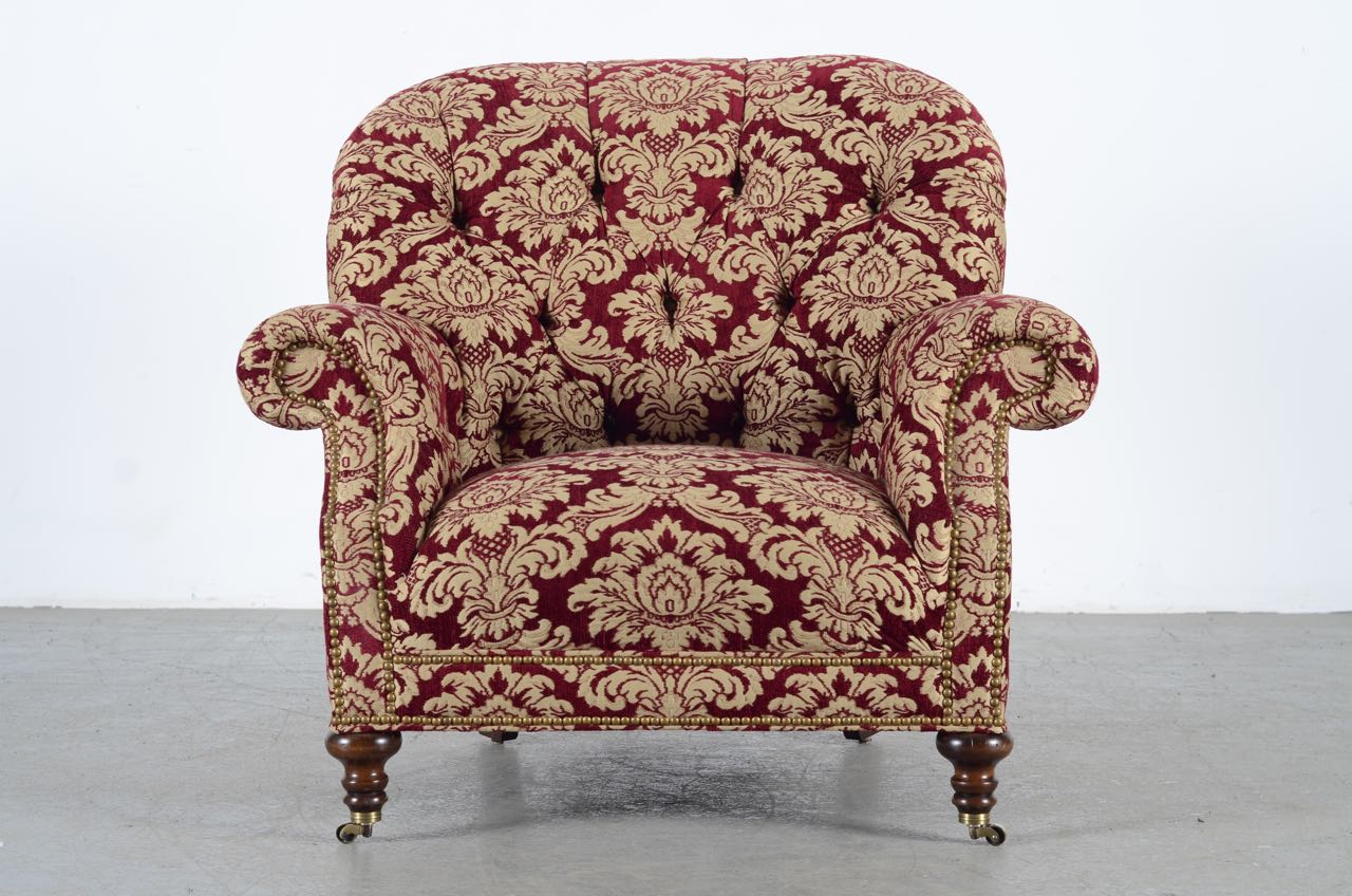 Southwood Traditional Tufted Chair and Matching Ottoman