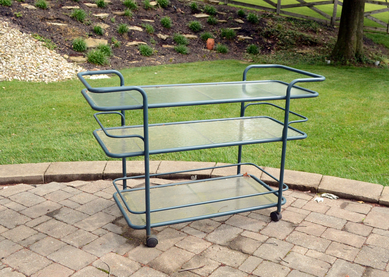 Vintage Brown Jordan Outdoor Serving Cart
