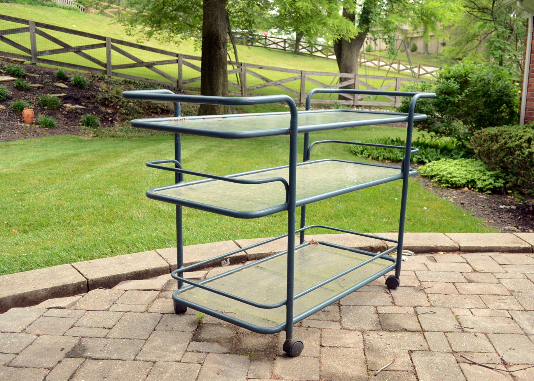 Vintage Brown Jordan Outdoor Serving Cart