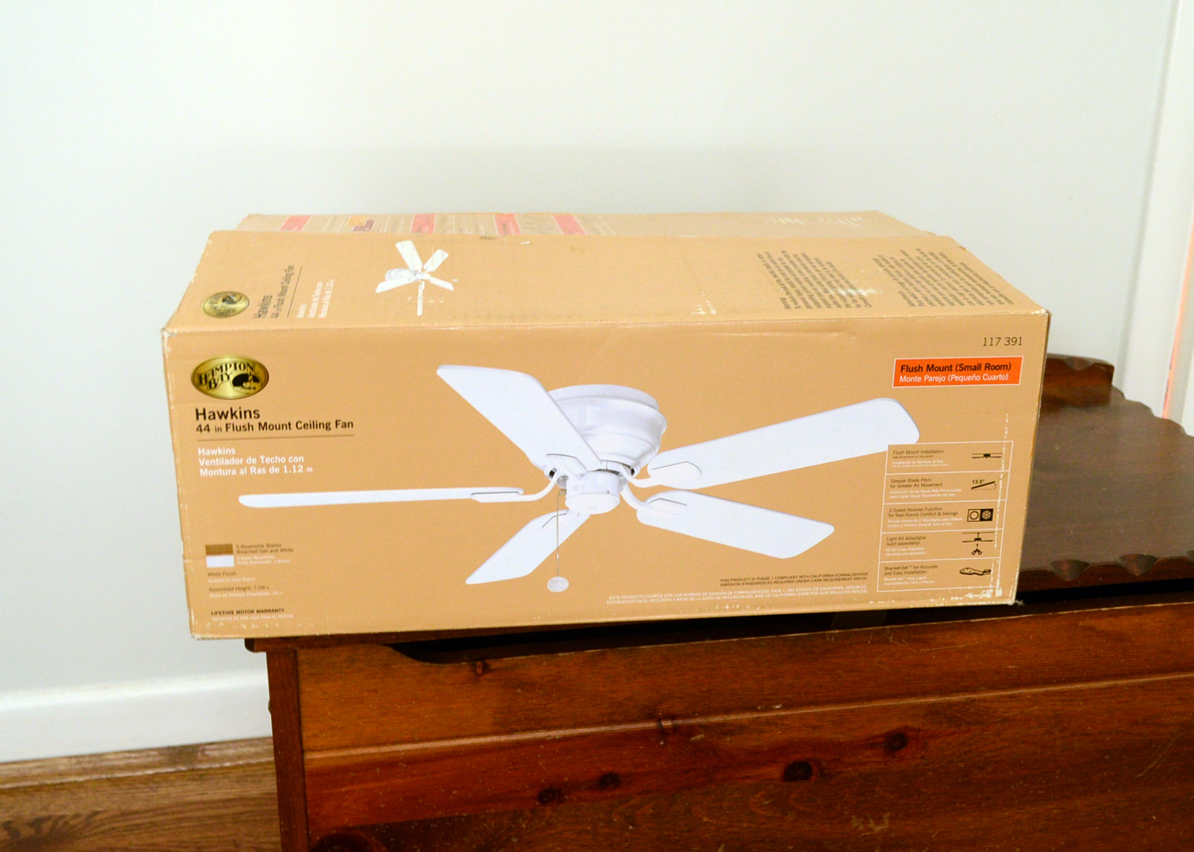 Hampton Bay Hawkins White Ceiling Fan