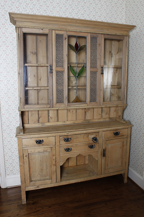 Kitchen Hutch with Stained Glass Accents