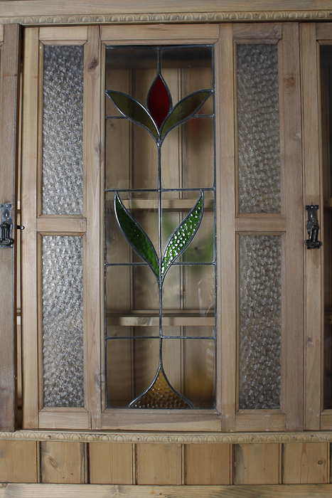 Kitchen Hutch with Stained Glass Accents