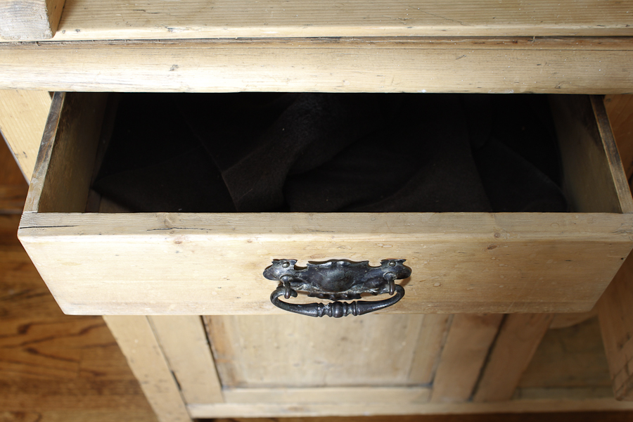 Kitchen Hutch with Stained Glass Accents