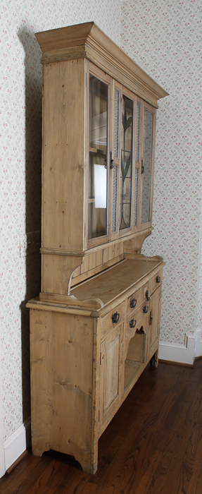 Kitchen Hutch with Stained Glass Accents