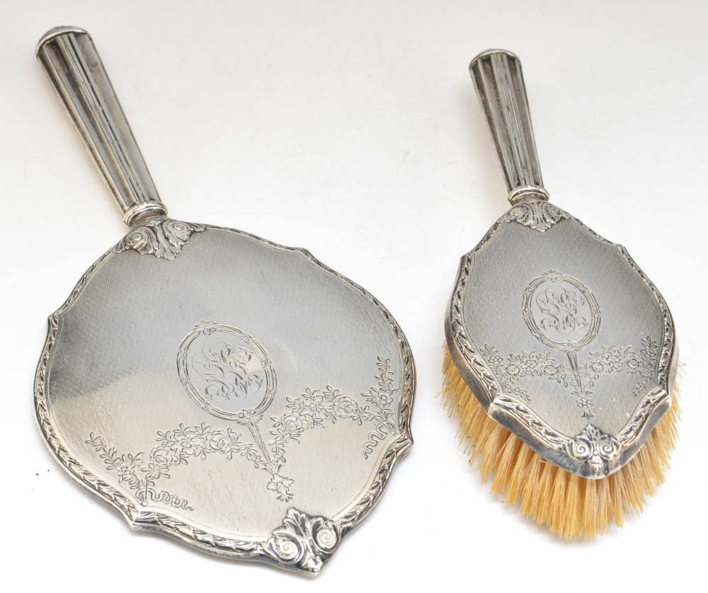 Wm. B. Kerr Sterling Silver Extensive Vanity Set