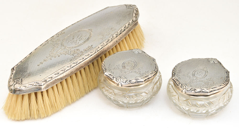 Wm. B. Kerr Sterling Silver Extensive Vanity Set