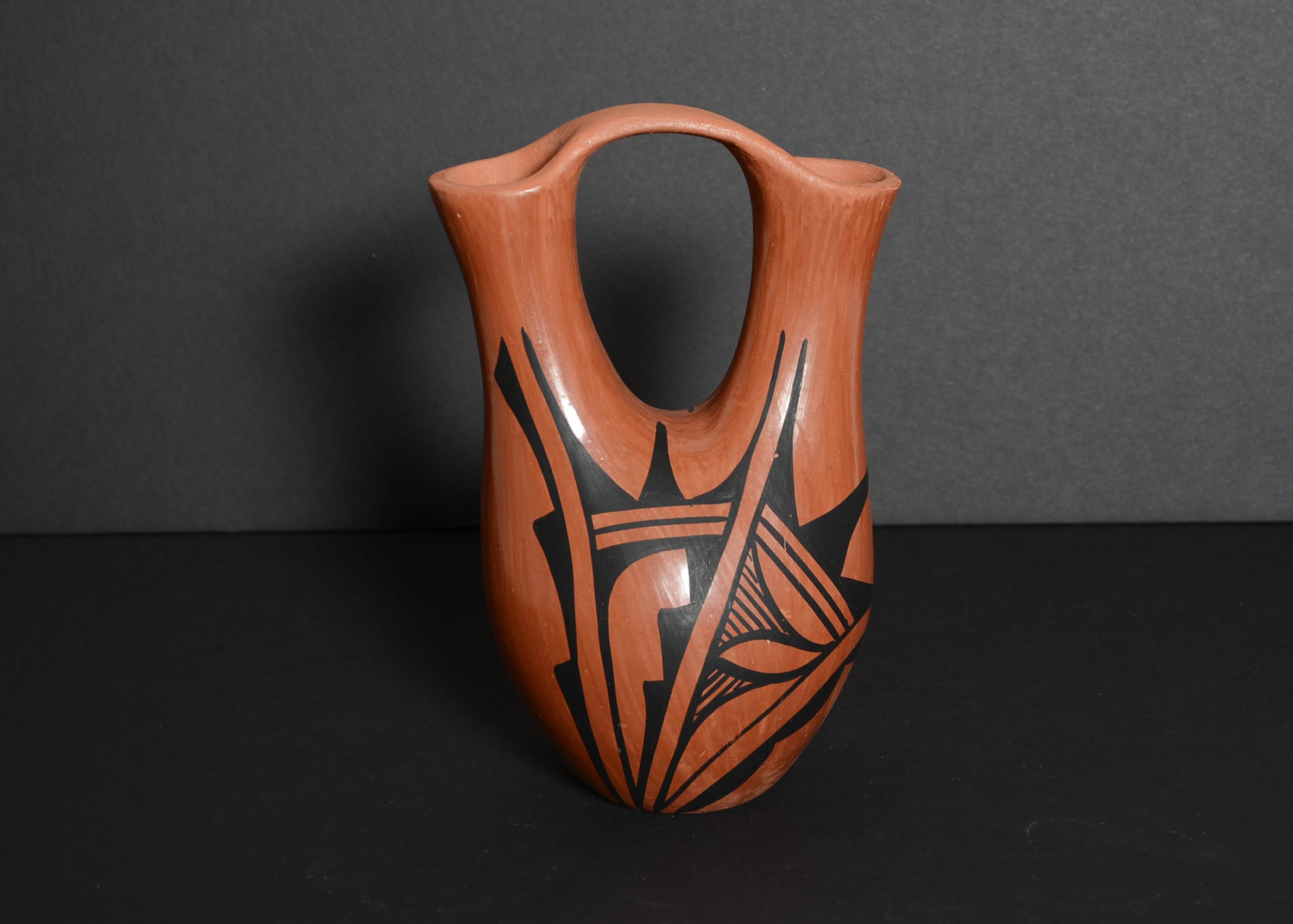 Chinana Signed Southwest Red Pottery Wedding Vase Jemez, New Mexico