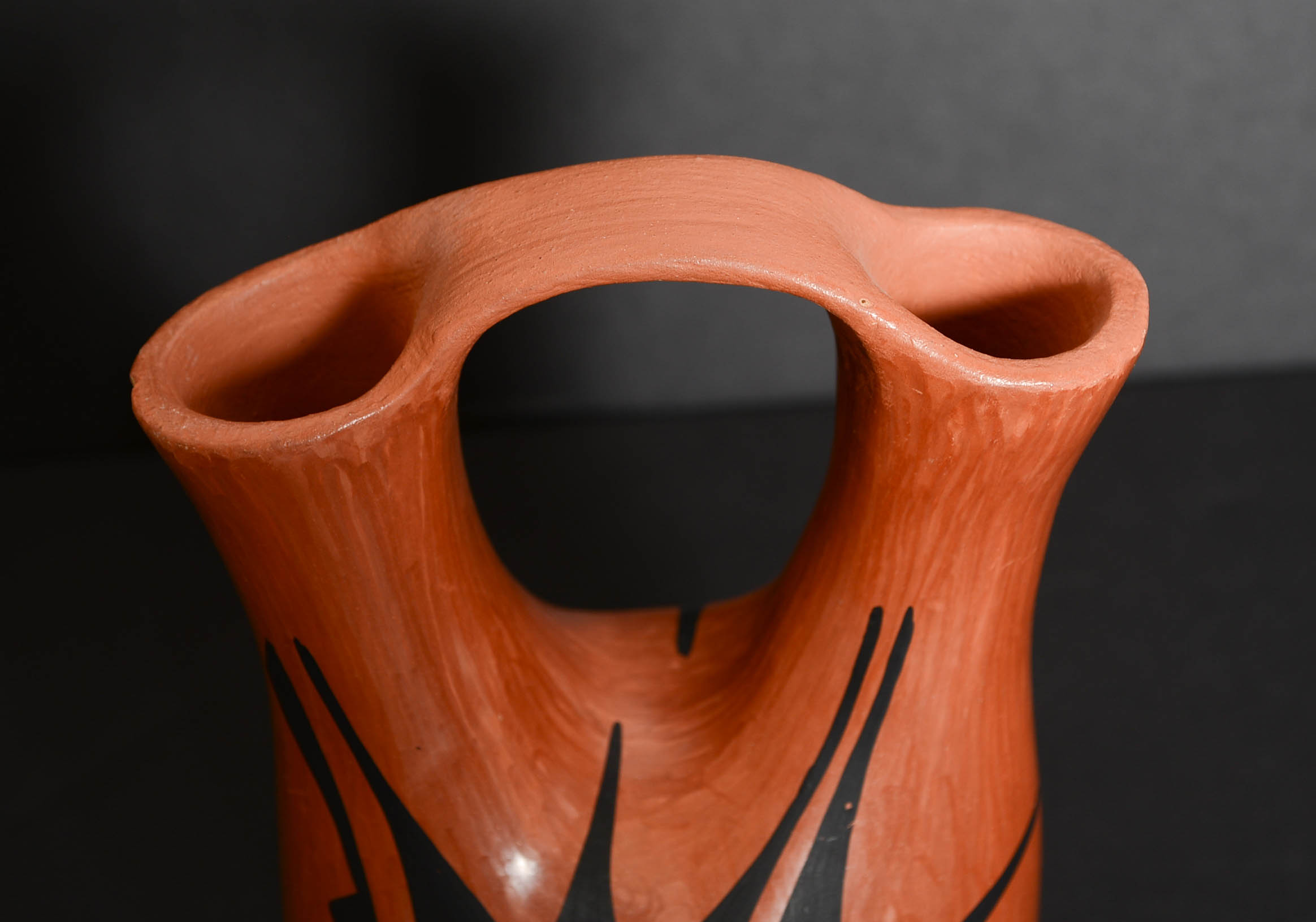 Chinana Signed Southwest Red Pottery Wedding Vase Jemez, New Mexico