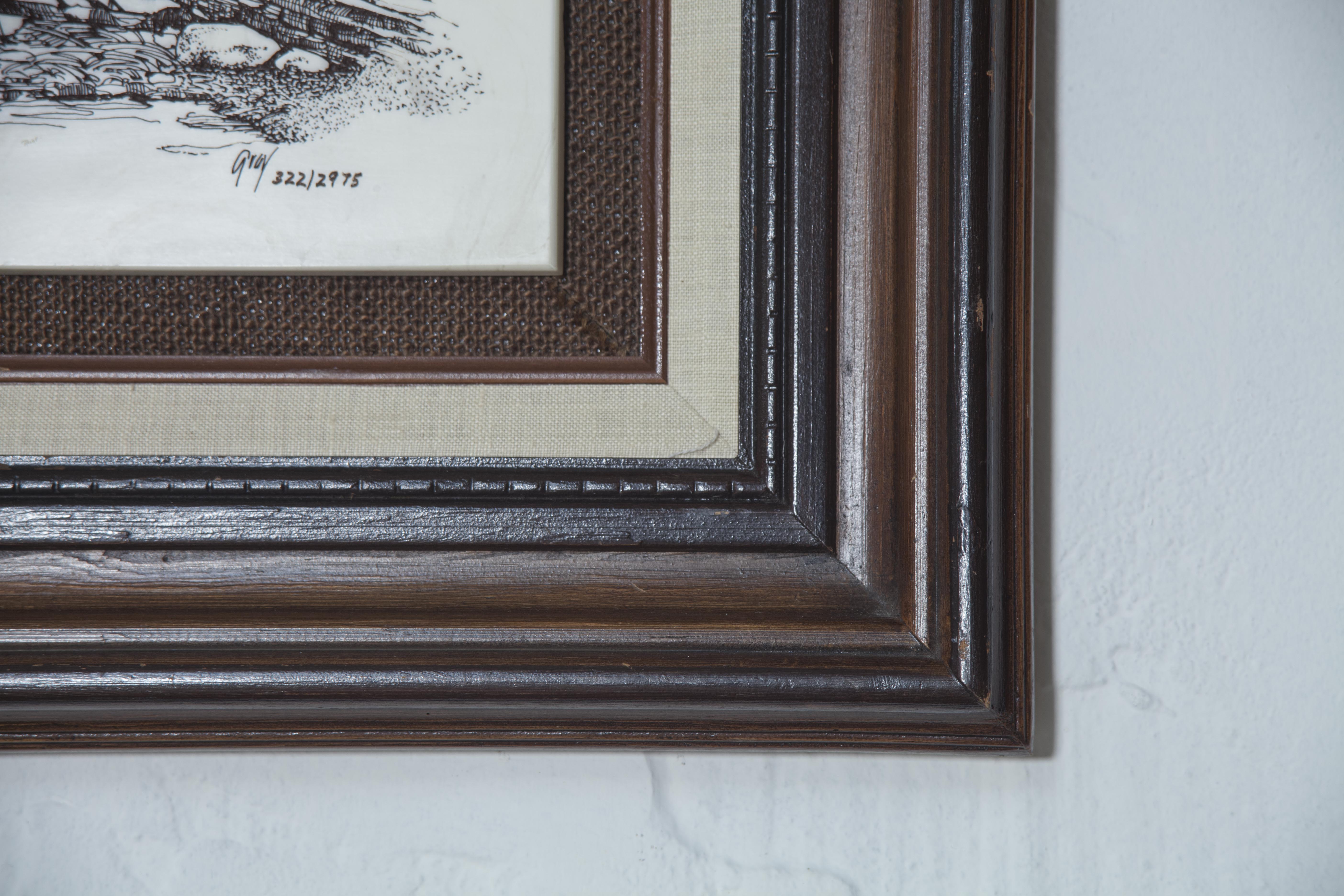 Framed Duck Engraving