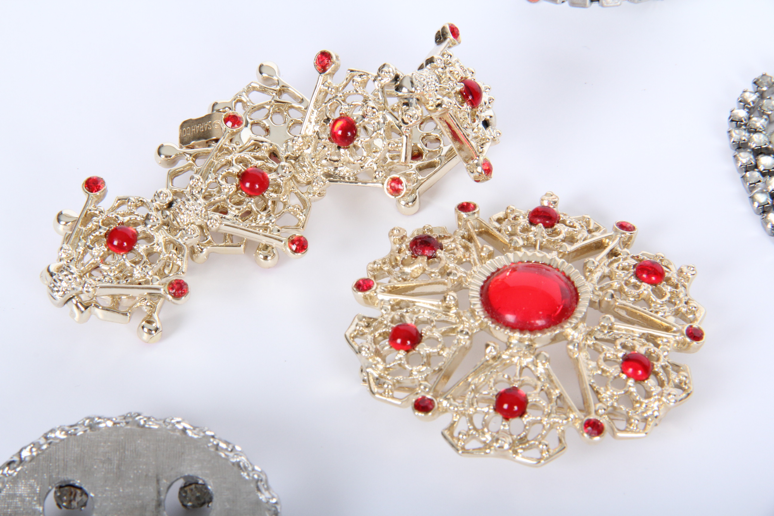 Costume Jewelry Assortment Including 14K and Jade Tie Tack