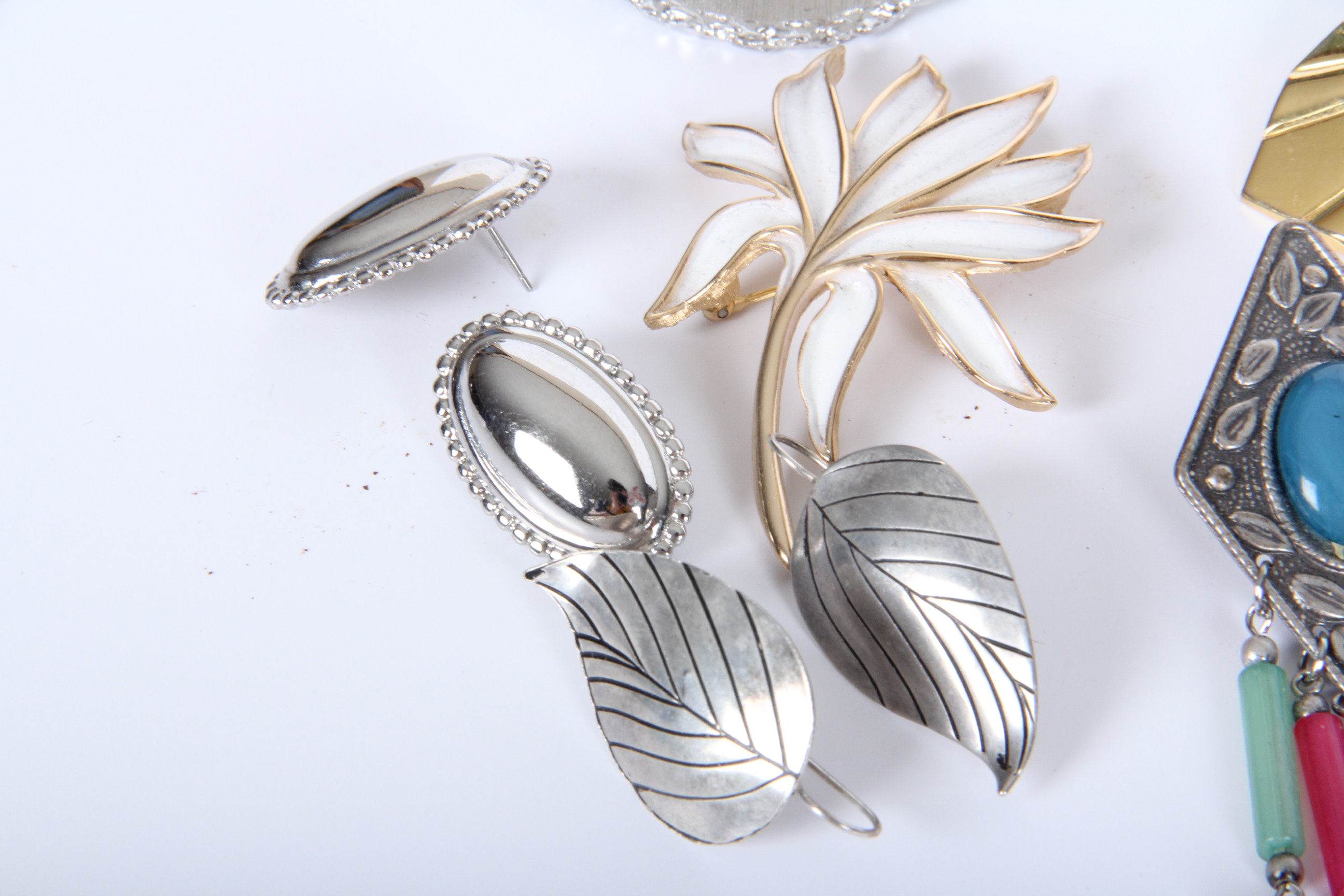 Costume Jewelry Assortment Including 14K and Jade Tie Tack