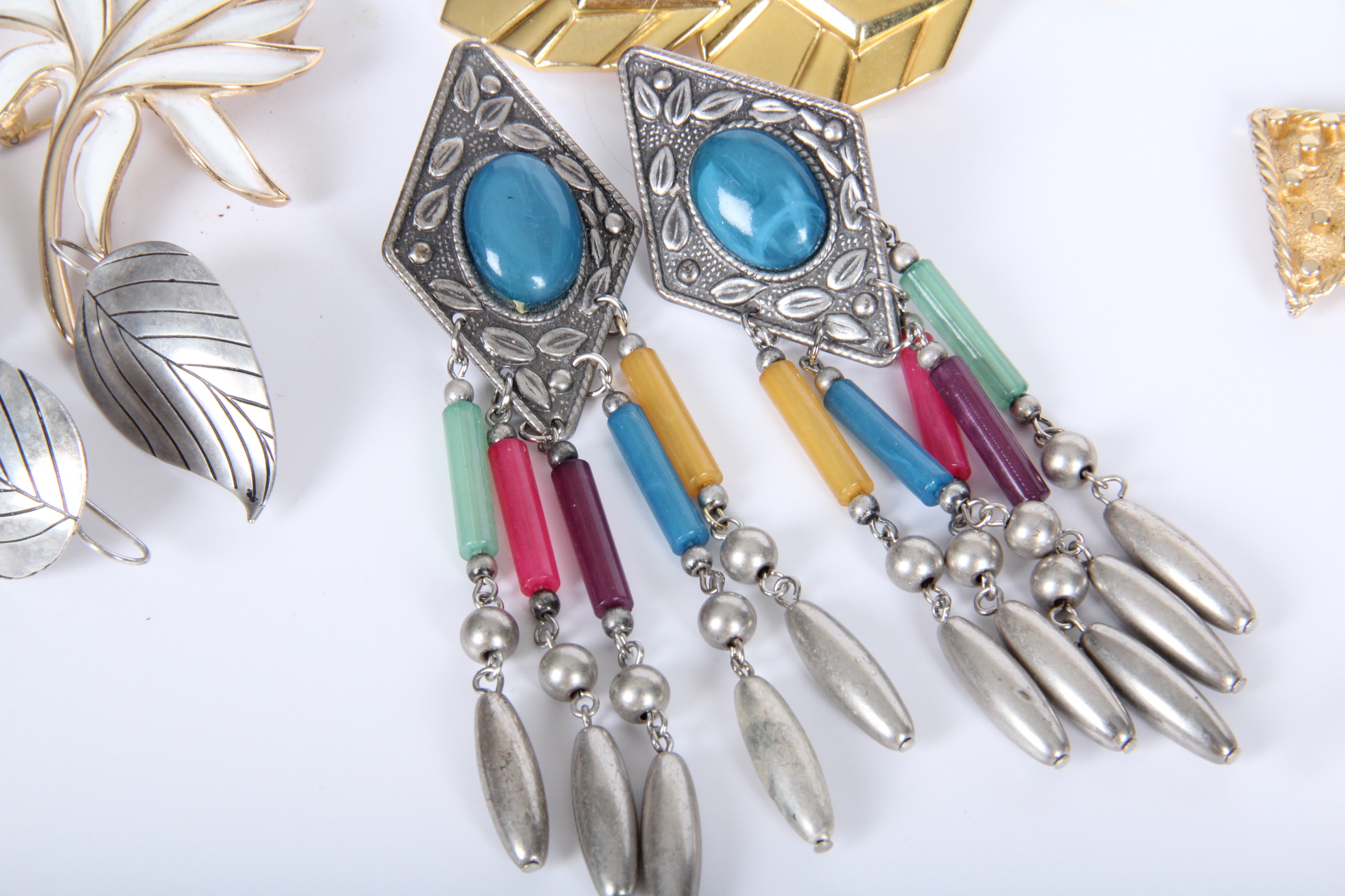 Costume Jewelry Assortment Including 14K and Jade Tie Tack