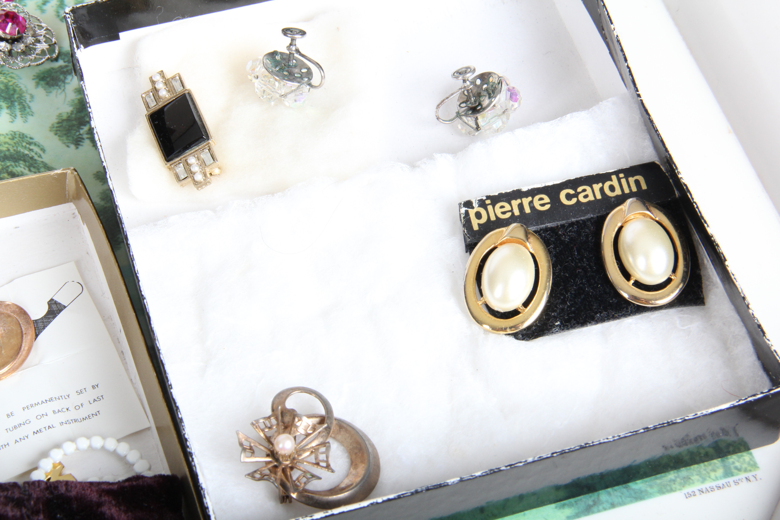 Costume Jewelry Assortment Including 14K and Jade Tie Tack