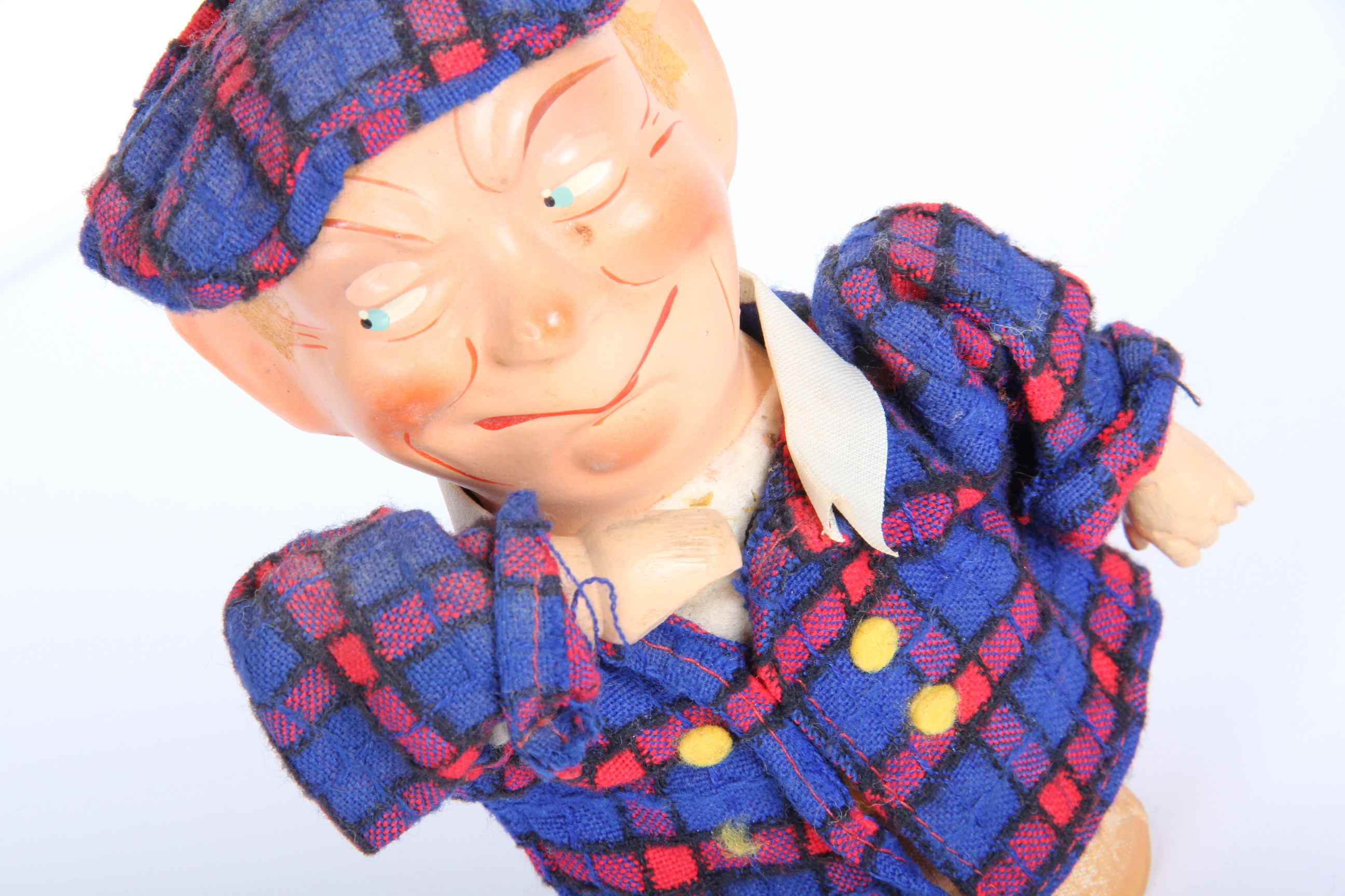 Spring Action Mechanical Scotsman Doll