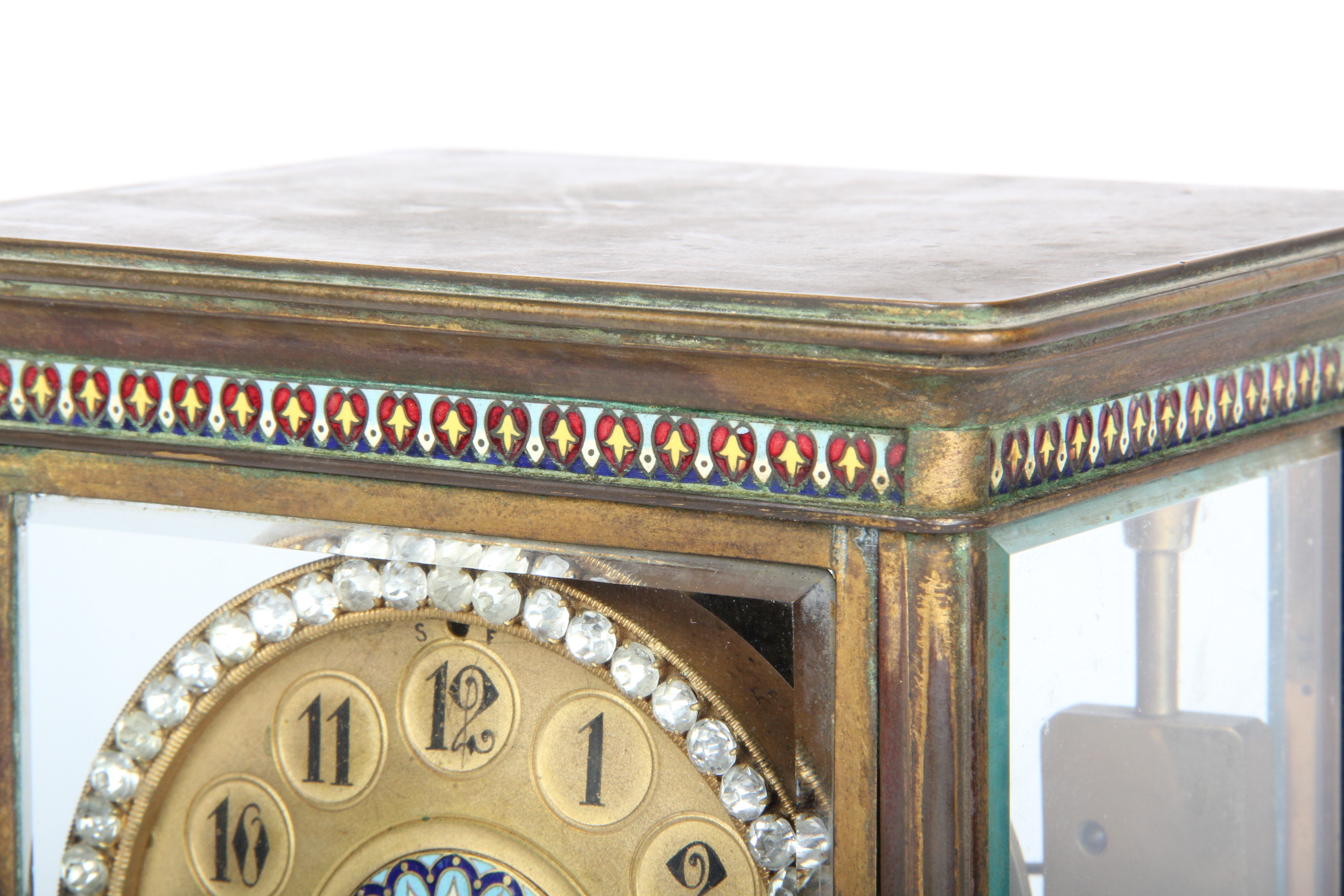 Antique French Enameled Pendulum Clock