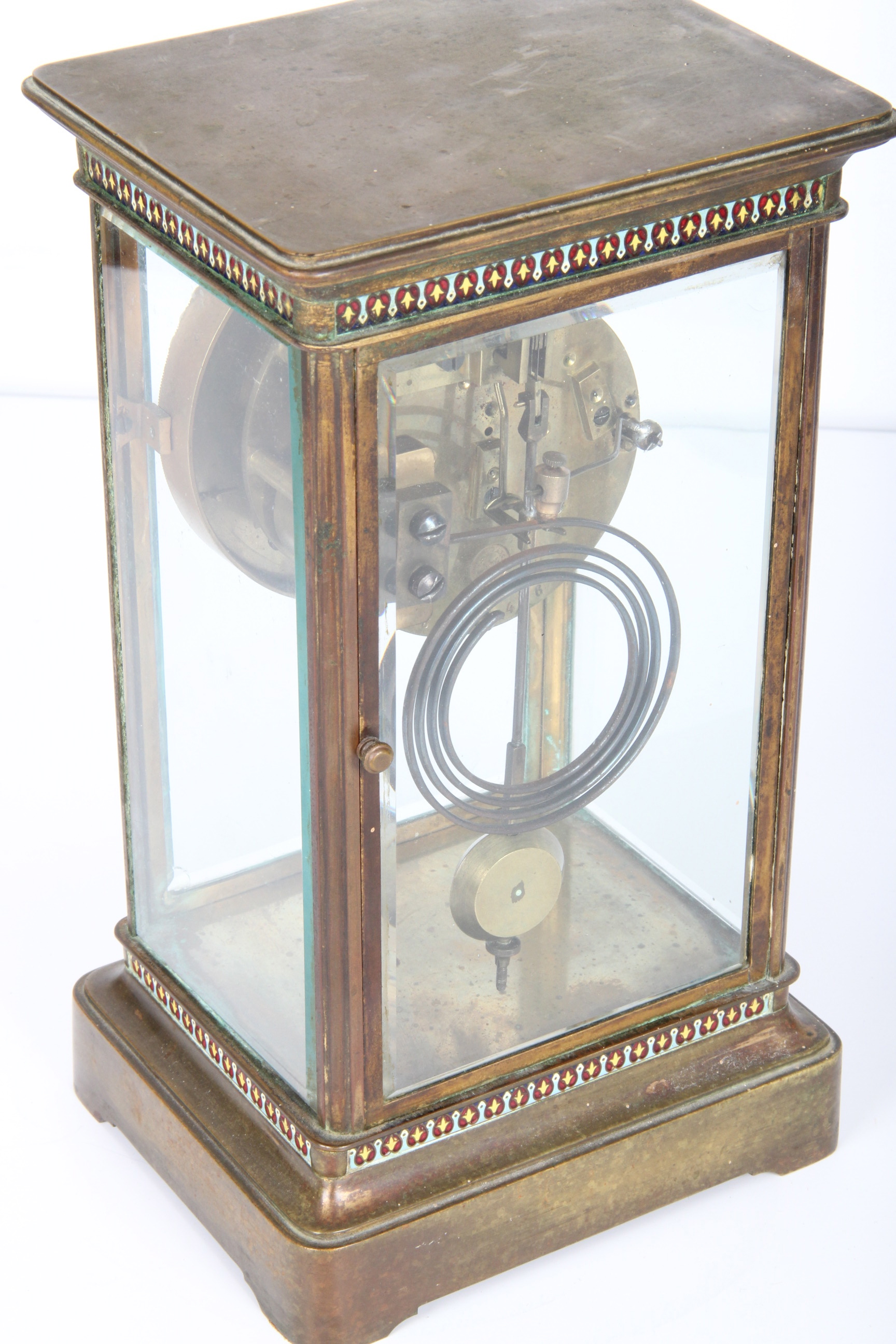 Antique French Enameled Pendulum Clock