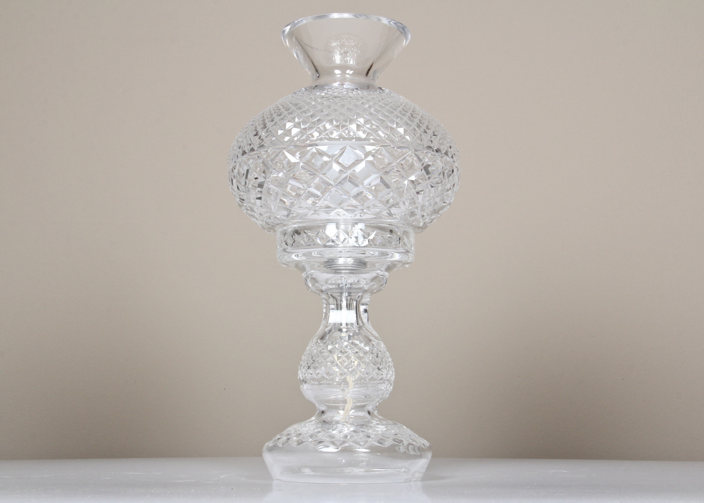 Sparkling Waterford Crystal "Alana" Electrified Hurricane Lamp