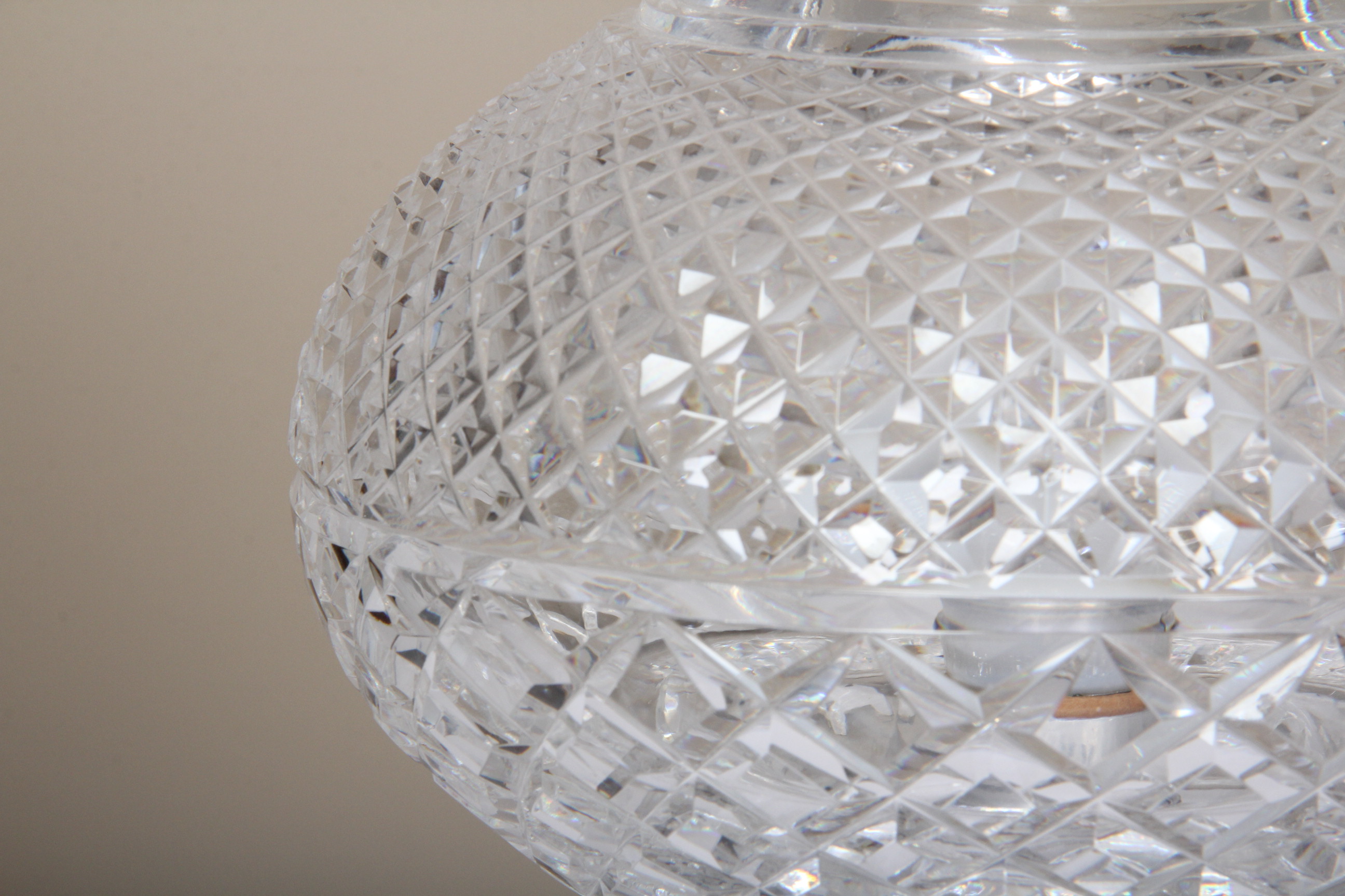 Sparkling Waterford Crystal "Alana" Electrified Hurricane Lamp
