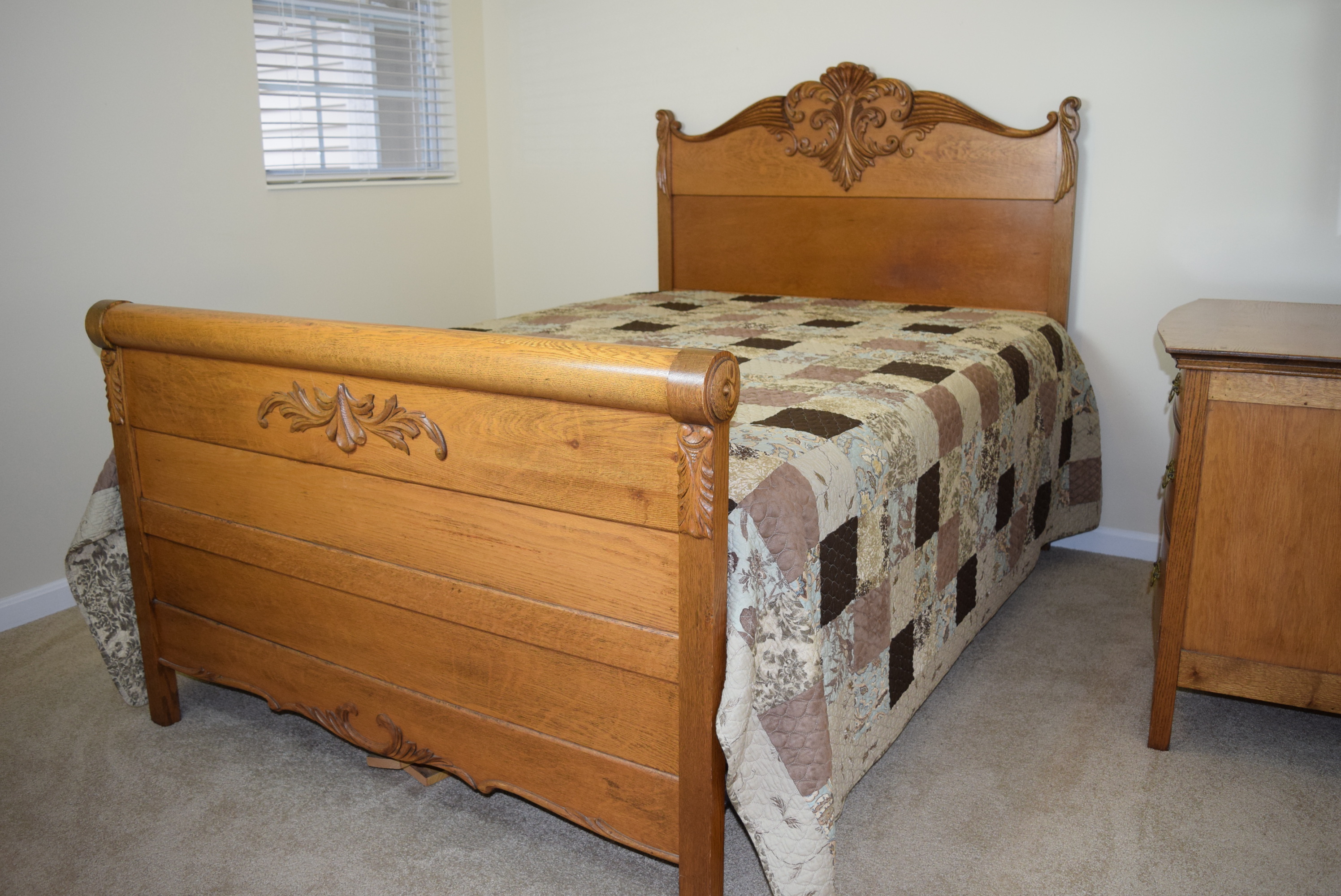 Antique Oak Full or Queen Bed
