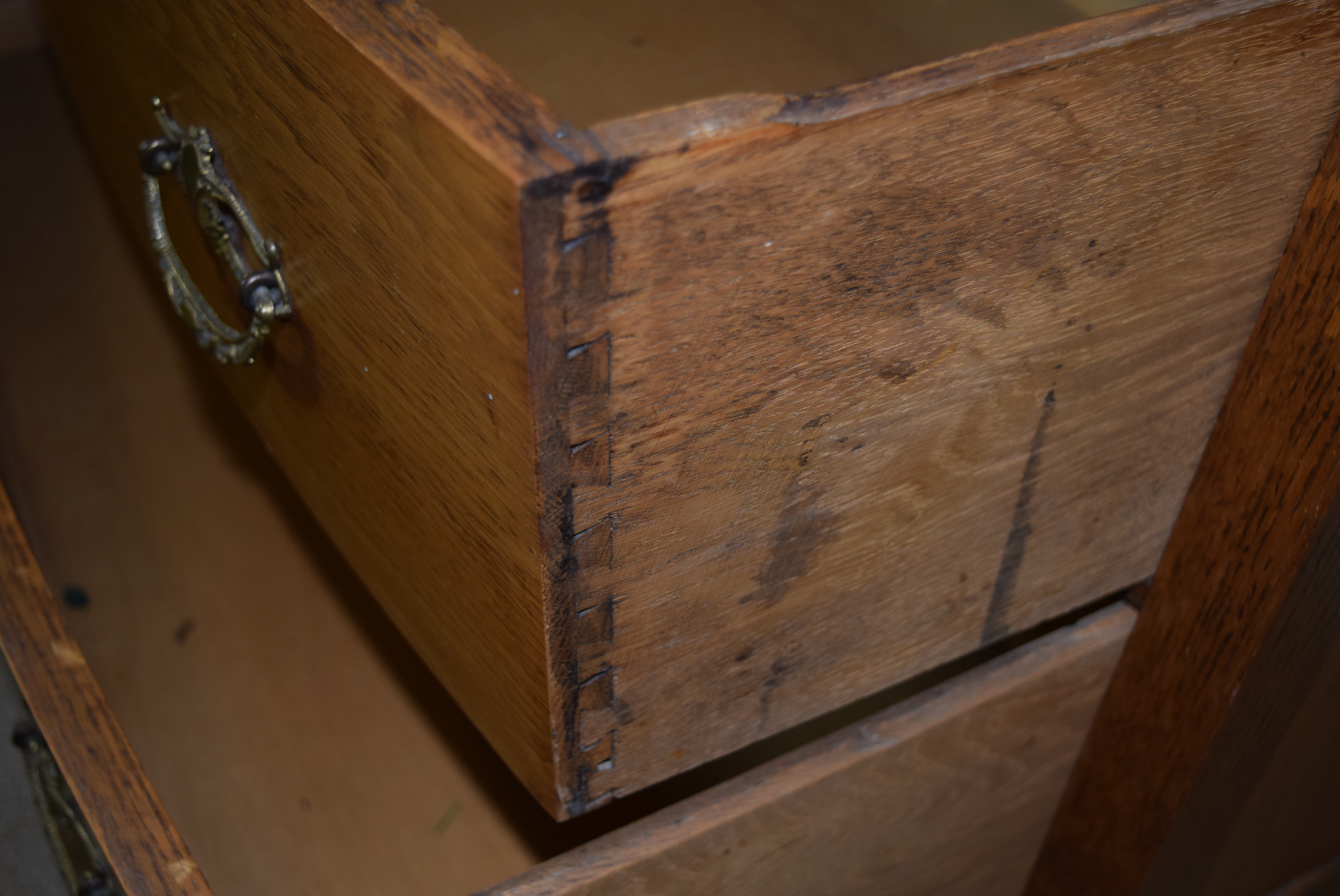 Antique Oak Dresser With Mirror