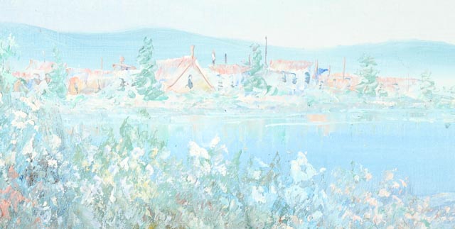 Original Impasto Painting of Victorian Beach Scene