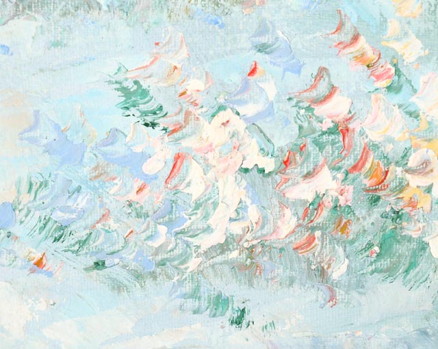 Original Impasto Painting of Victorian Beach Scene