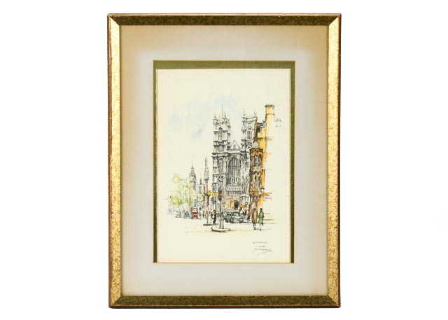 Photo Offset Lithograph of "Westminster, London" by Jan Korthals