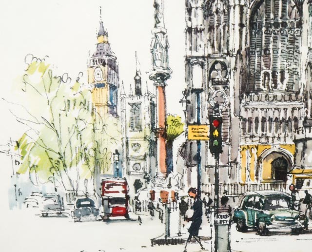 Photo Offset Lithograph of "Westminster, London" by Jan Korthals