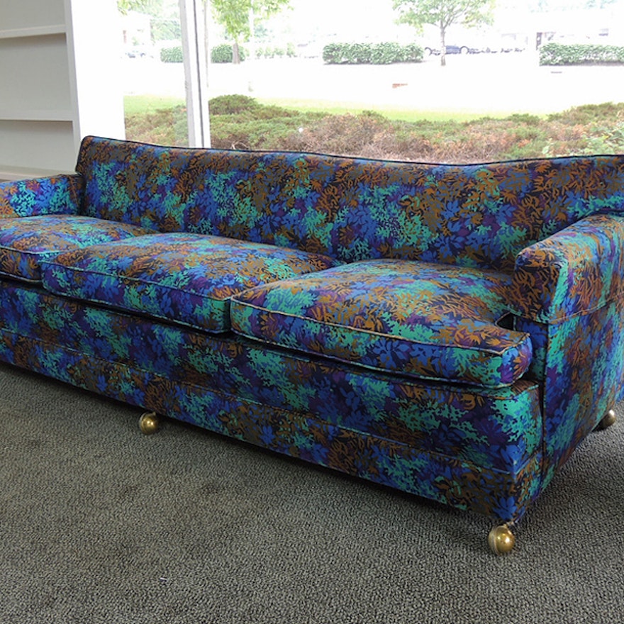 Tropical Blue Patterned Sofa