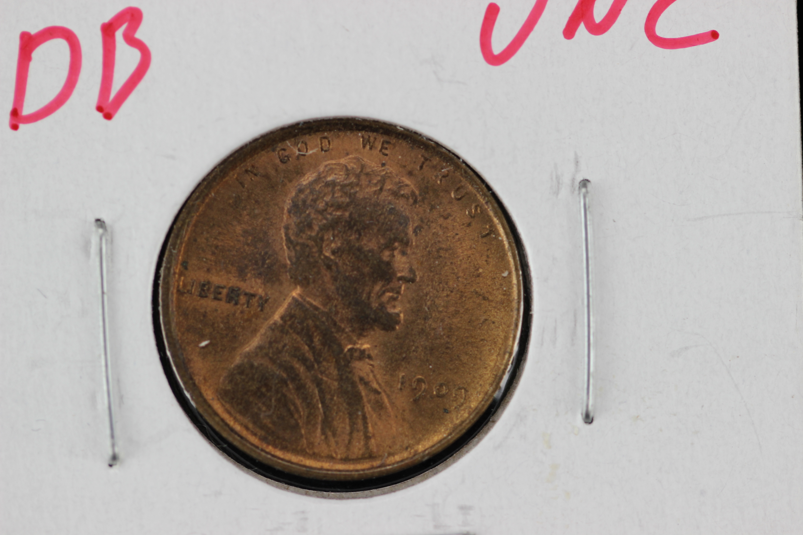 1909 VDB Wheat Penny and Three Canadian Silver Five Cent Coins