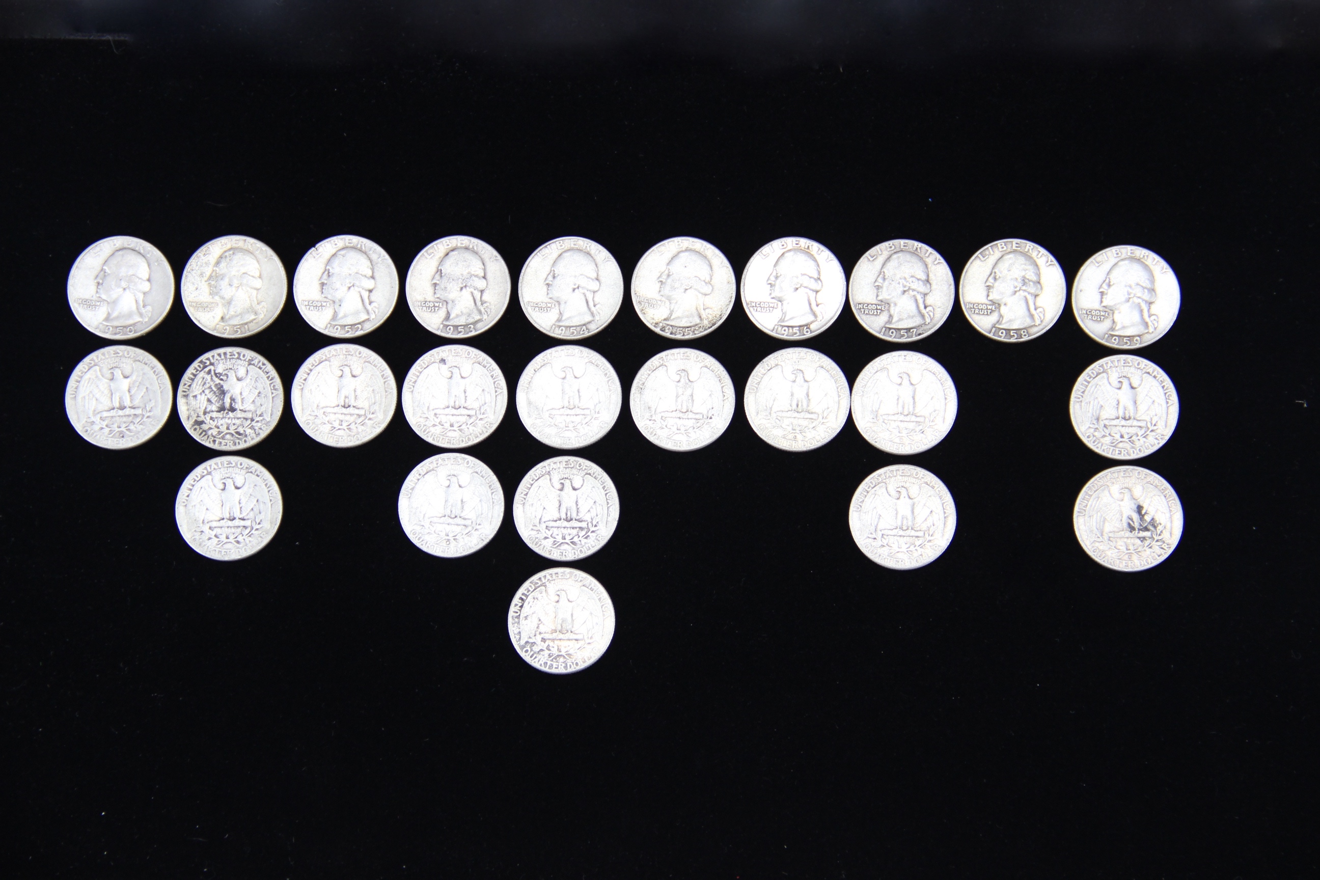 Vintage Silver Quarters from 1950s