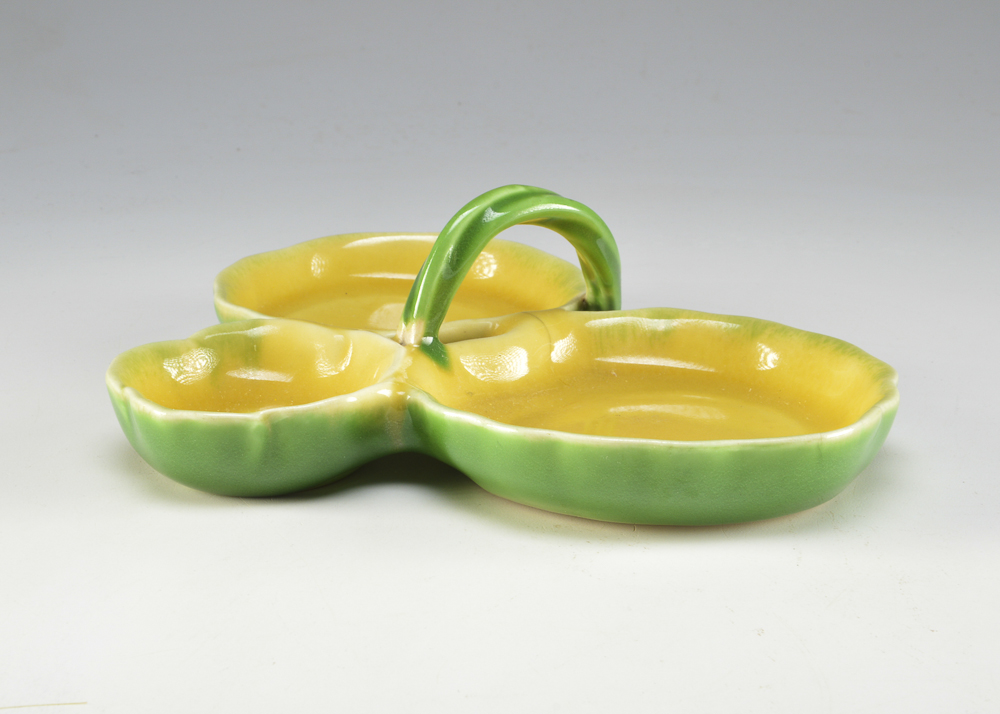 1922 Rookwood Pottery Poppy and Leaf Divided Dish