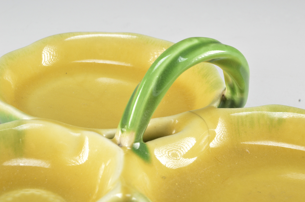 1922 Rookwood Pottery Poppy and Leaf Divided Dish