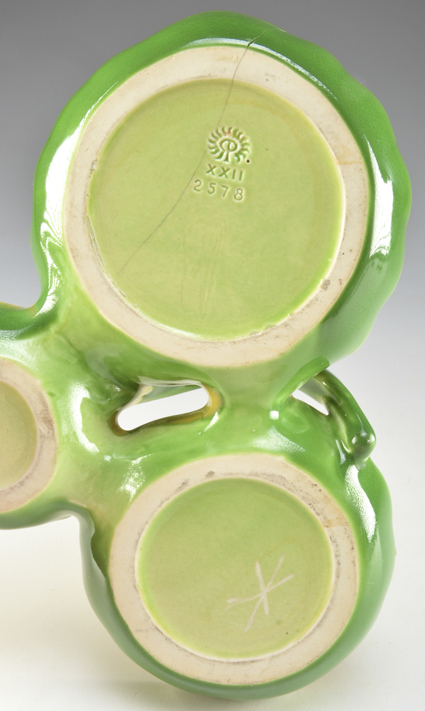 1922 Rookwood Pottery Poppy and Leaf Divided Dish