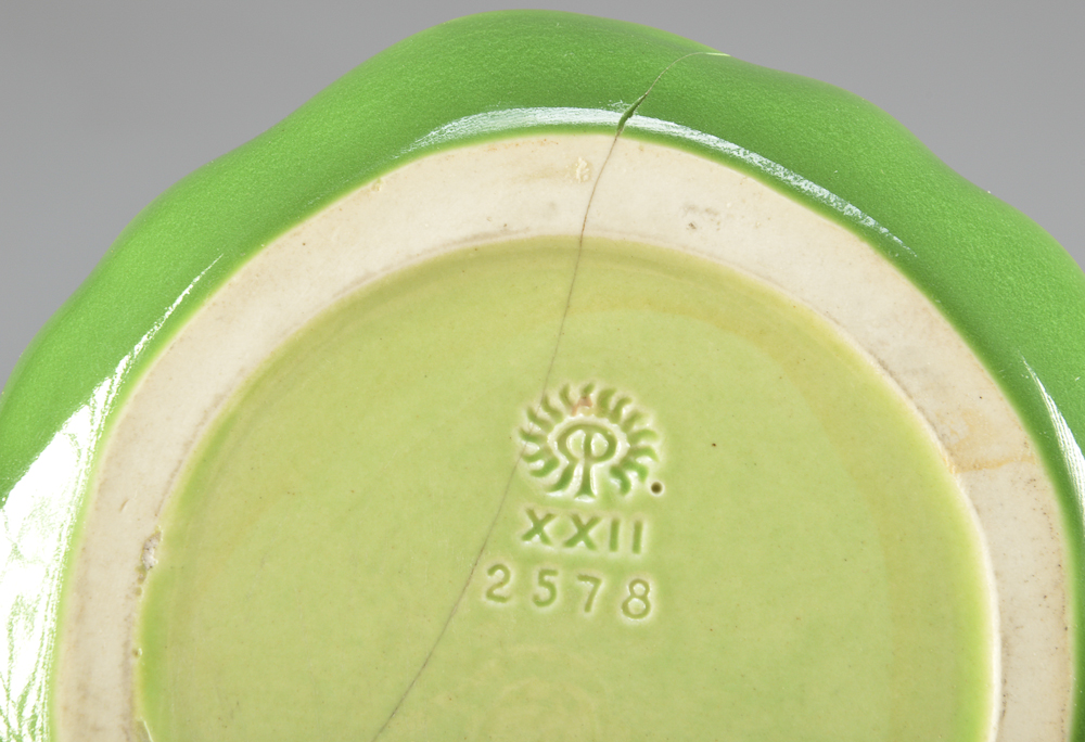 1922 Rookwood Pottery Poppy and Leaf Divided Dish