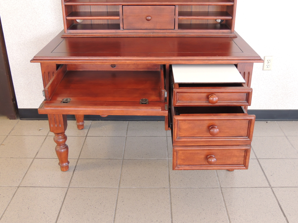 Ballard Designs Wooden Computer Desk with Hutch