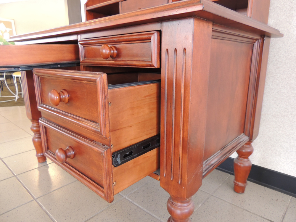 Ballard Designs Wooden Computer Desk with Hutch