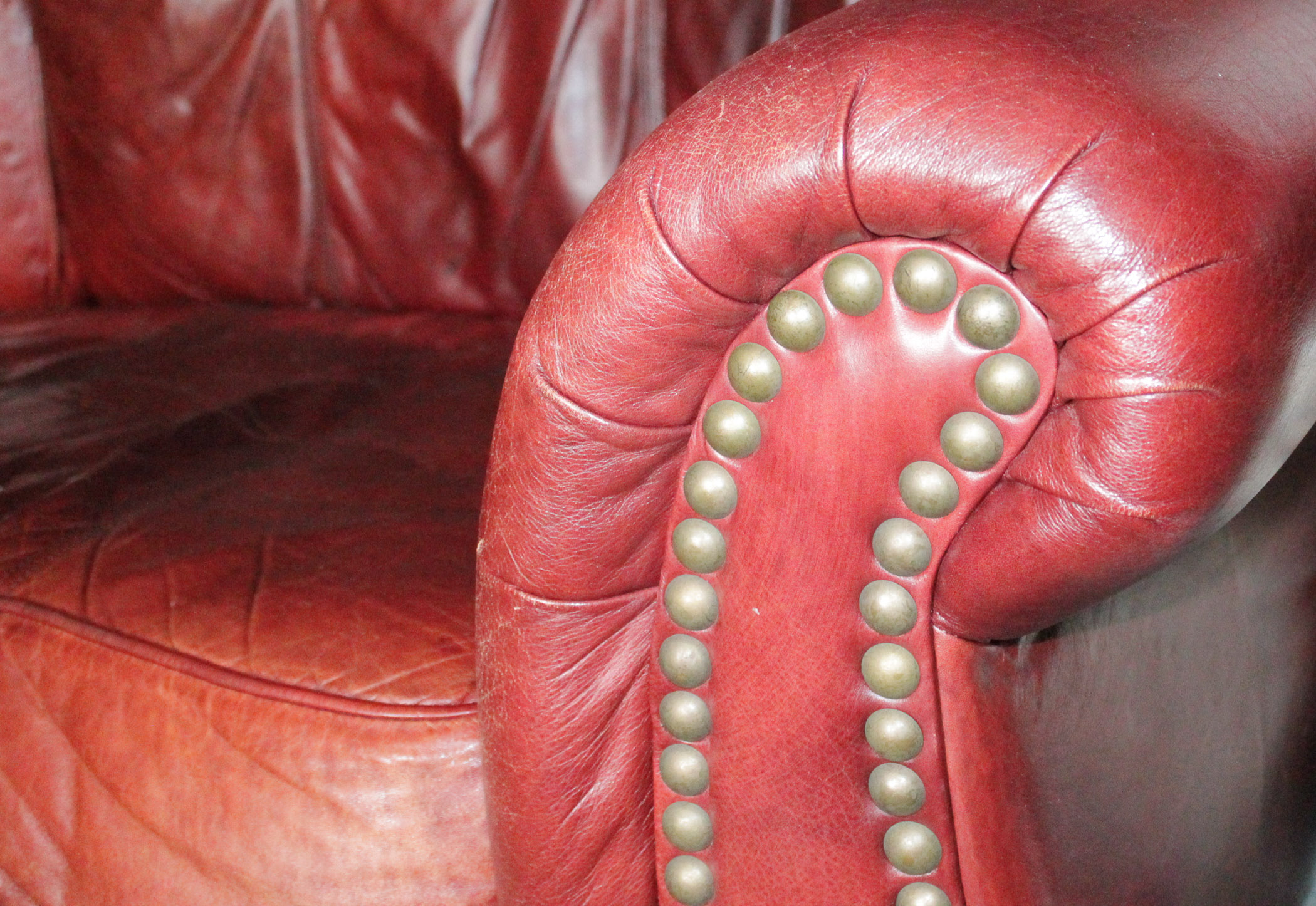 Overstuffed Leather Sofa