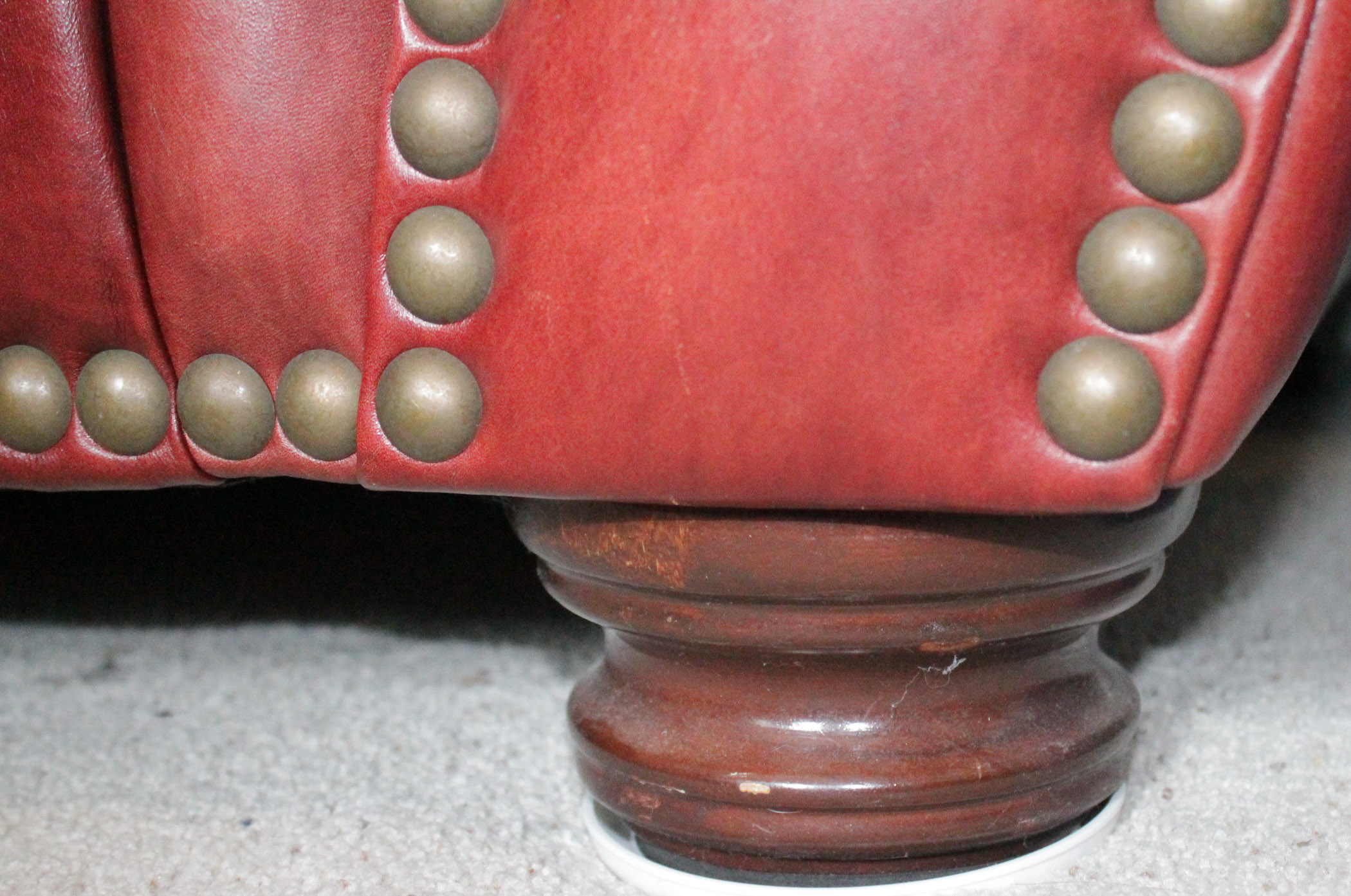 Overstuffed Leather Sofa