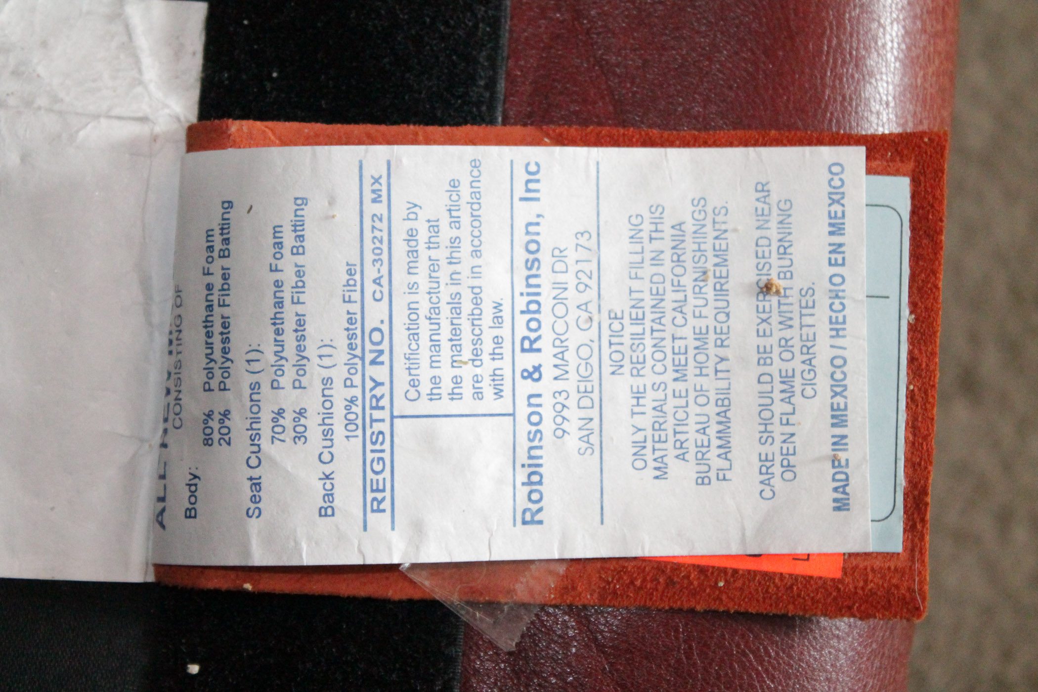 Overstuffed Leather Sofa