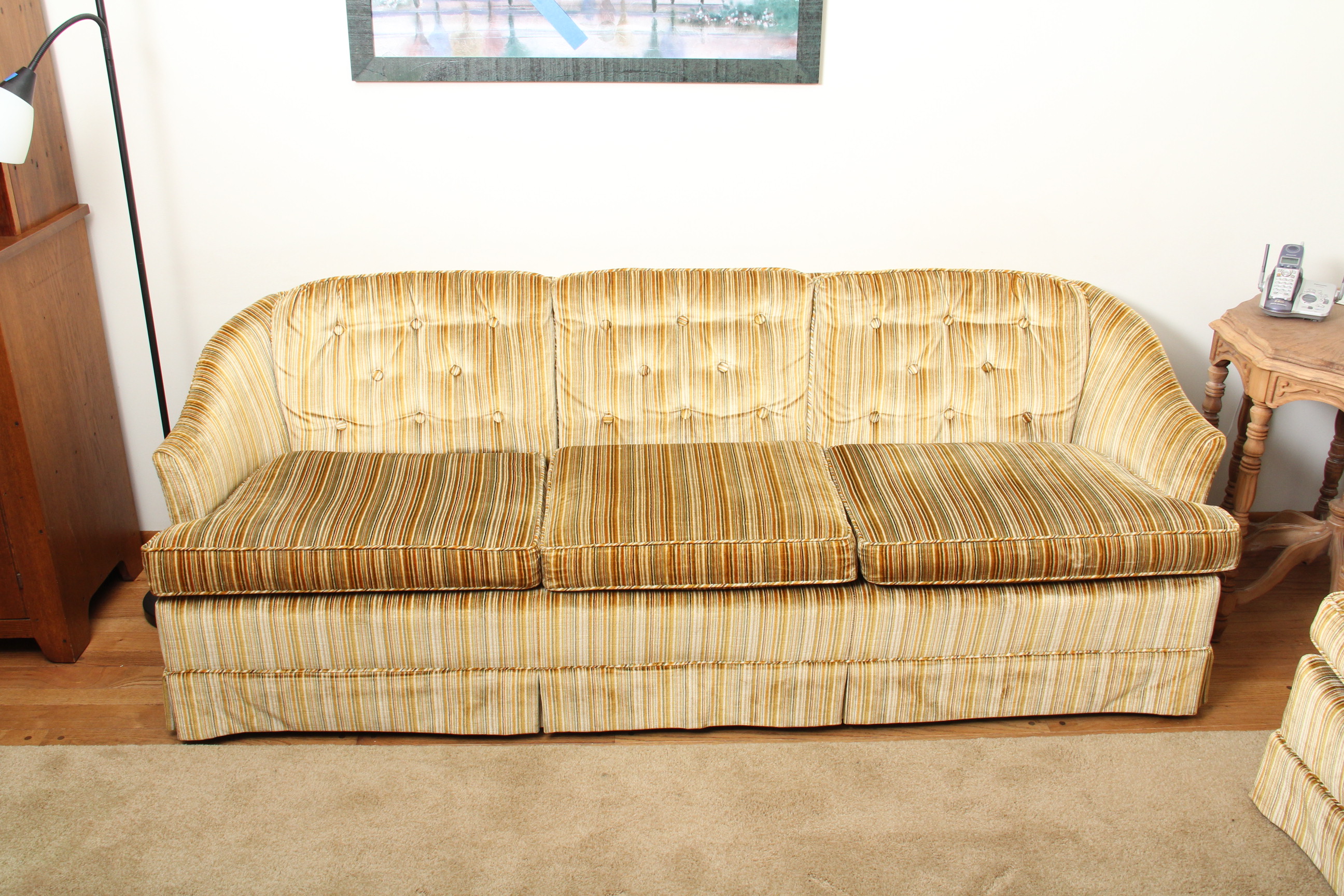 Plush Upholstered Sofa and Loveseat