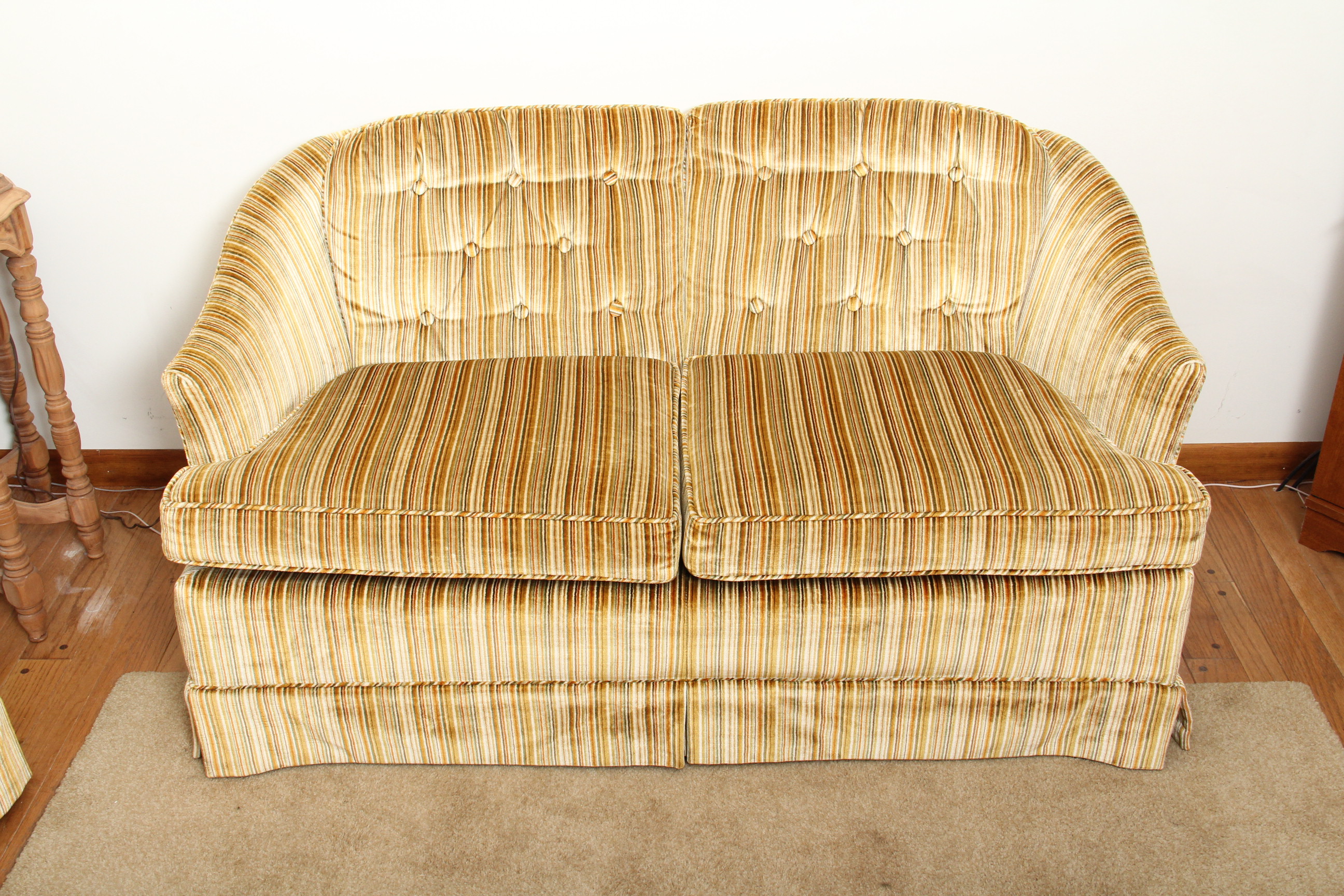 Plush Upholstered Sofa and Loveseat