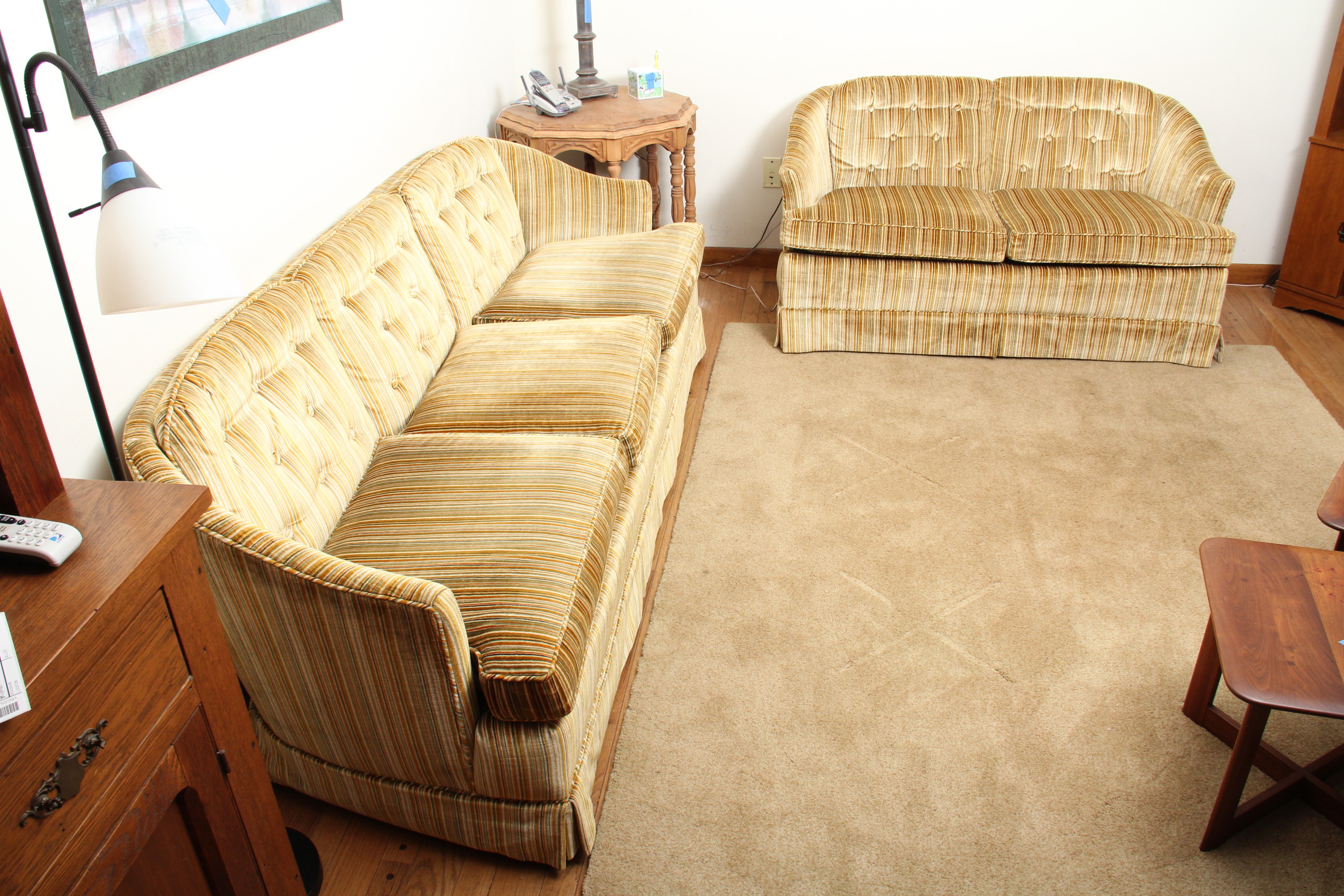 Plush Upholstered Sofa and Loveseat