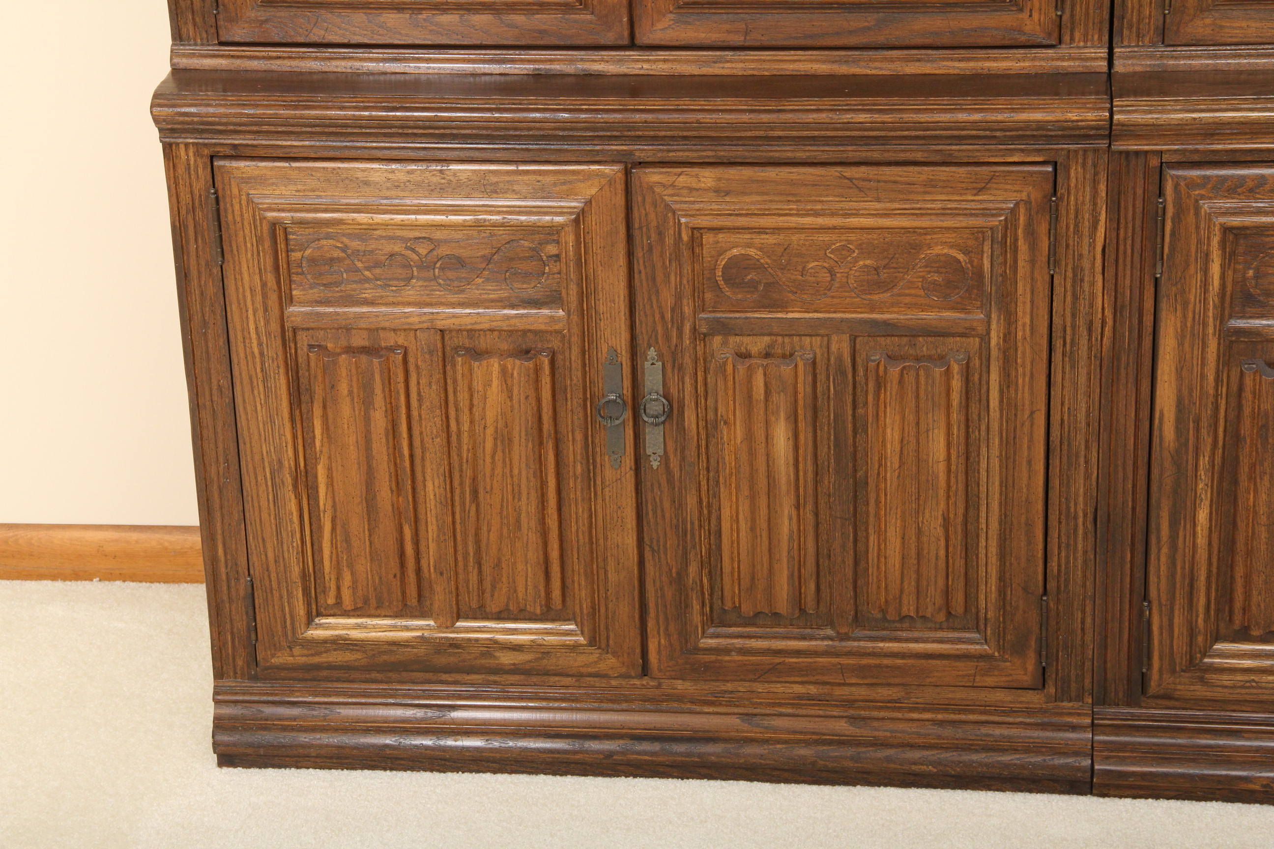 Pair of Oak China Cabinets